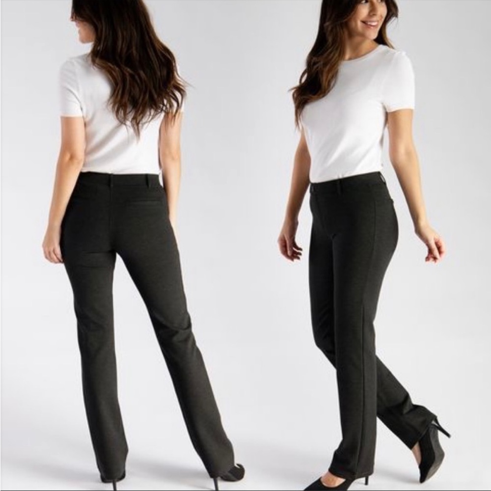 Betabrand Dress Yoga Black Straight Leg Pants - Picture 2 of 7